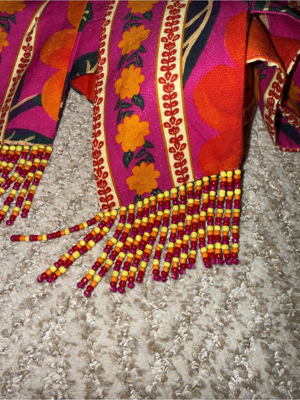 NWT FARM Rio Pink and Orange Floral Bow-Front Tapestry Shorts - Picture 6 of 6